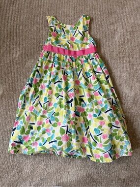 Gymboree Floral Print Bow Back Cotton Dress Girls Size 8